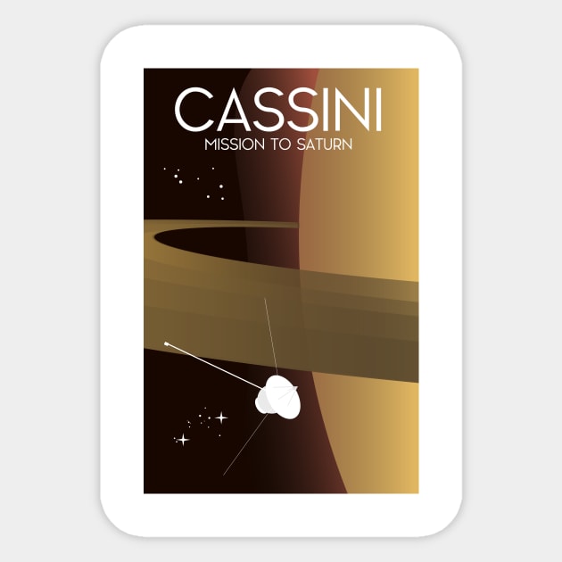 Cassini NASA Saturn Space art Sticker by nickemporium1